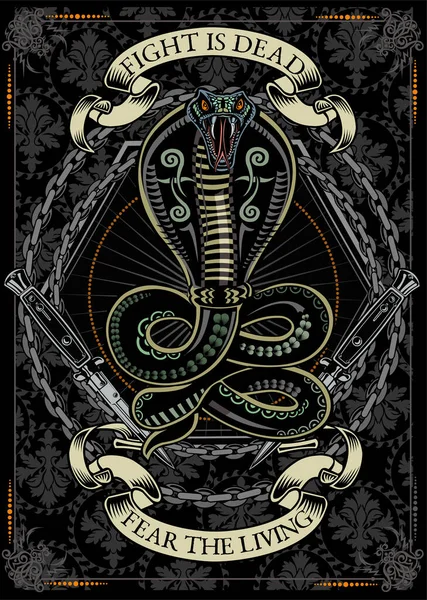 Illustratie Van Snake Tattoo Cobra — Stockvector