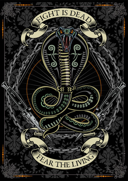 Illustration of Snake Tattoo Cobra