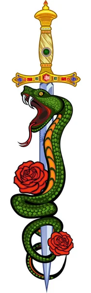 Змея Змея Красочный Дизайн Татуировки — стоковый вектор