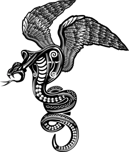 Ilustracja Węża Skrzydłami — Wektor stockowy