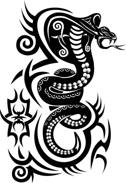 Illustratie Van Snake Tattoo Cobra — Stockvector