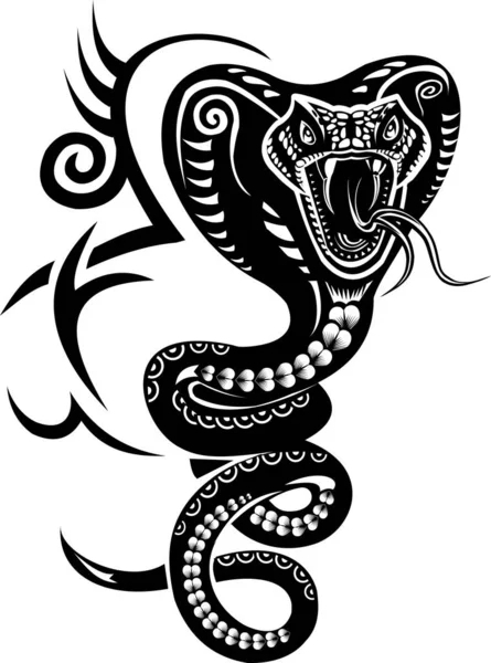 Illustratie Van Snake Tattoo Cobra — Stockvector