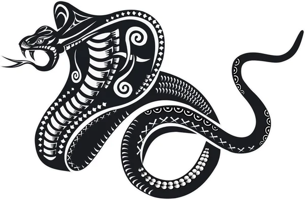 Ilustracja Tatuażu Węża Kobra — Wektor stockowy