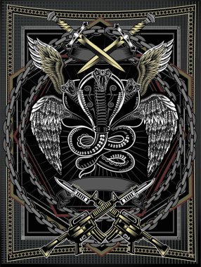 Kanatlı yılanın çizimi