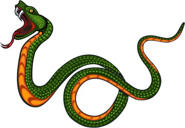 Зміїна Змія Барвистий Дизайн Татуювання — стоковий вектор
