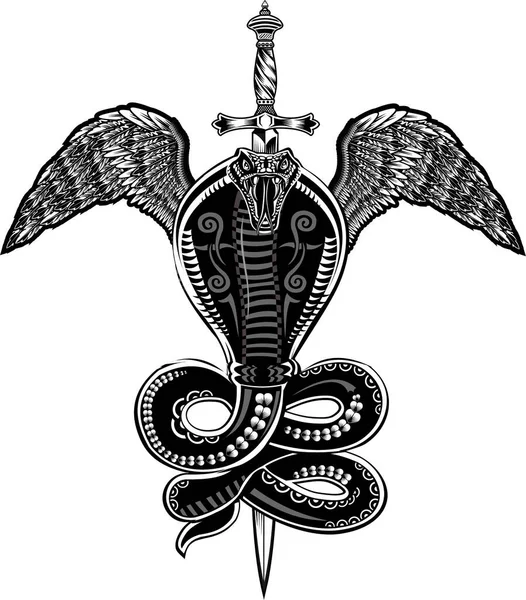 Ілюстрація Змії Крилами — стоковий вектор