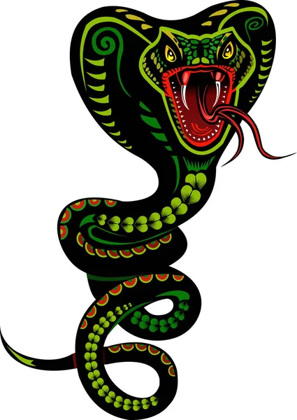 Ilustração Tatuagem Cobra Cobra — Vetor de Stock