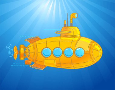 Çocuklu denizaltının çizimi