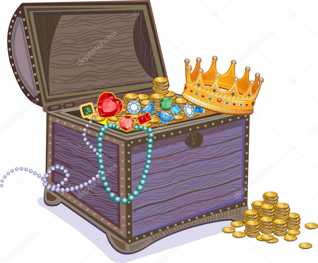 illustration of chest of jewels