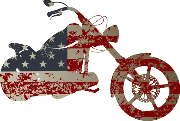 Pintura Bandera Americana Moto — Vector de stock