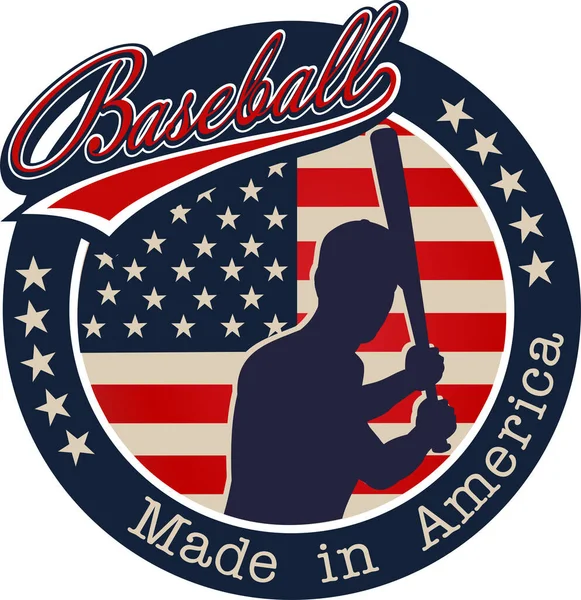 American Flag Baseball Rótulo Basebol — Fotografia de Stock