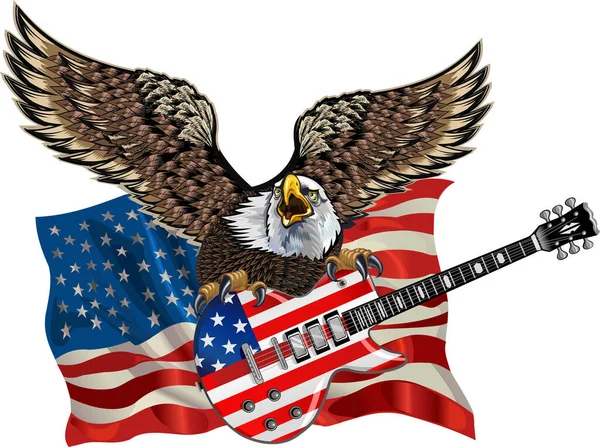 Águila Americana Con Bandera — Foto de Stock