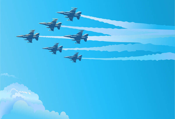 Eagle fighter jet plane taking off during exercise