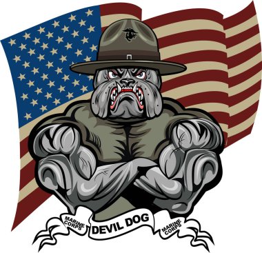 Askeri Bulldog Deniz Piyadeleri Şeytan Köpek 