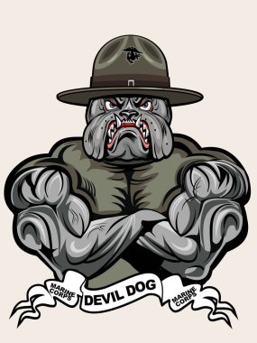 Askeri Bulldog Deniz Piyadeleri Şeytan Köpek 