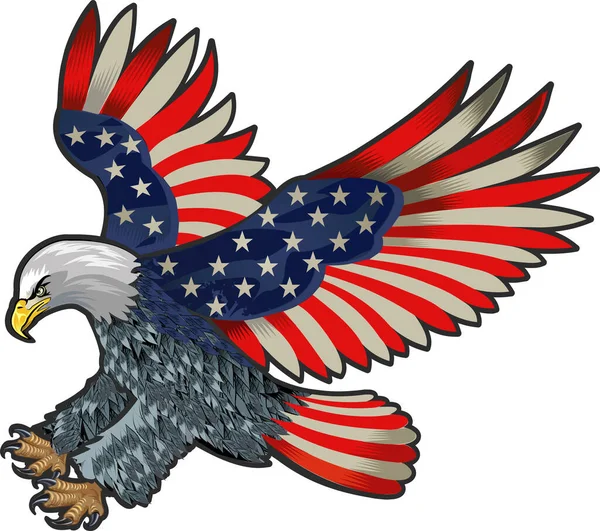 Águila Americana Con Banderas — Archivo Imágenes Vectoriales