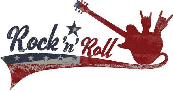 Rock Roll Bannière Logo Emblème Étiquette Élément Design Lettrage Créatif — Image vectorielle