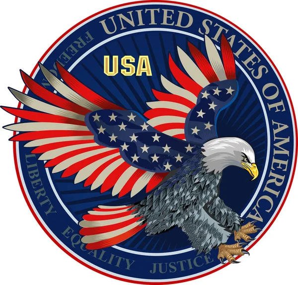 Американский Орел Флагами Сша — стоковый вектор