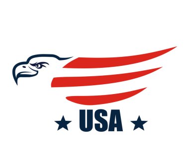 Amerikan Kartal Vatansever Logosu. Kartal Kafa ve Yıldız Logosu
