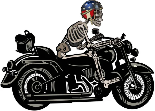 Vintage Biker Skull Emblem Λέσχη Μοτοσικλετών — Διανυσματικό Αρχείο