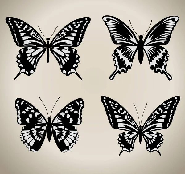 Beautiful Butterfly Tattoo — Vetor de Stock