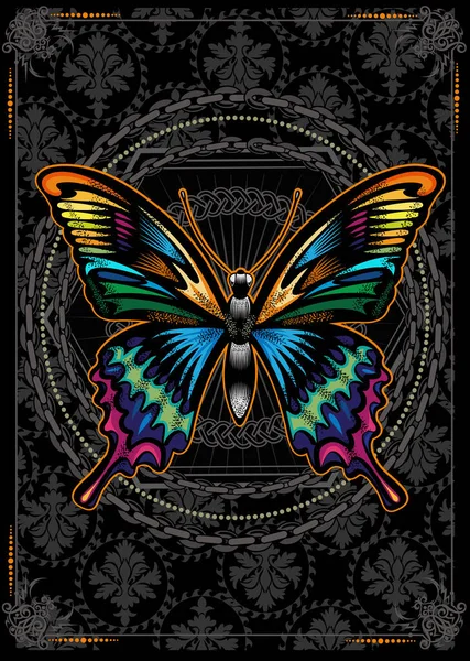 Όμορφο Τατουάζ Πεταλούδα — Διανυσματικό Αρχείο