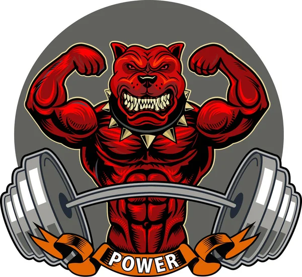 Strong Pit Bull Big Muscles — Stockvektor