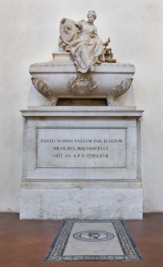 Santa Croce Bazilikası 'ndaki Machiavelli' nin Mezarı. Floransa, İtalya