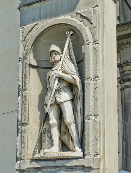 Statua di Francesco Ferruccio in Galeria degli Uffizi. Firenze, Italia — Foto Stock