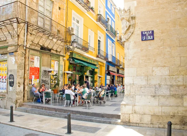 Calle de la lonja sokak. Valencia. Comunidad valenciana, İspanya
