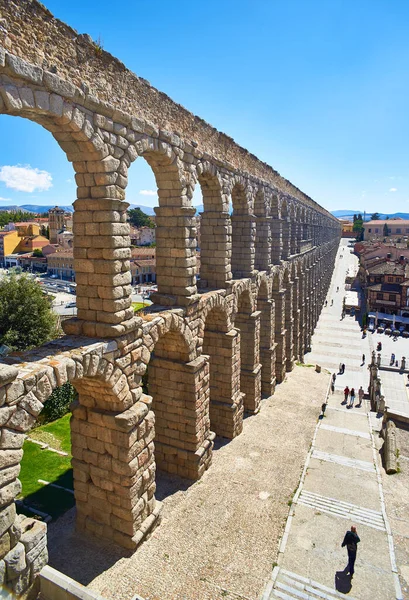 Segovia Spanien September 2021 Segovias Akvedukt Största Den Romerska Världen — Stockfoto