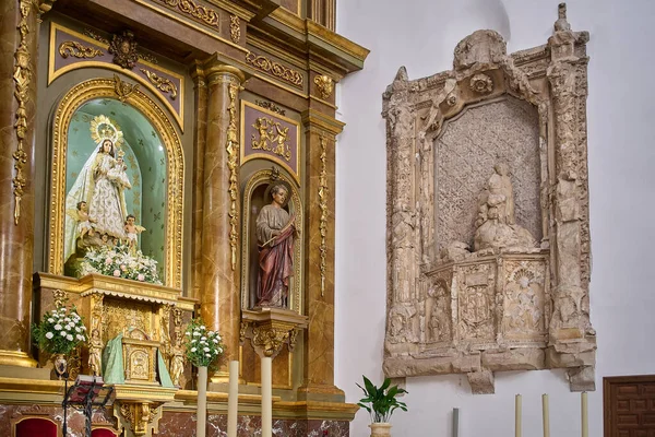 Guadalajara Hiszpania Listopada 2021 Ołtarz Posągiem San Gines Modlącą Się — Zdjęcie stockowe