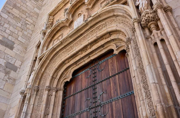 Portal Detail Western Facade Magistral Cathedral Saints Justo Pastor Alcala — Stock fotografie