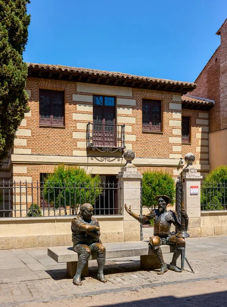 Alcala Henares Spain May 2022 Statue Don Quixote Sancho Panza — 스톡 사진