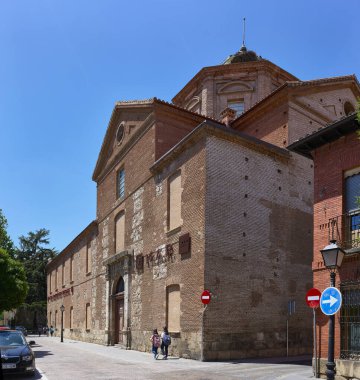 Alcala de Henares, Spain - May 13, 2022. Main facade of the Regional Archaeological Museum; view from Santiago street. Alcala de Henares, Region of Madrid, Spain.