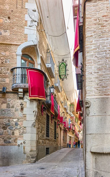 Toledo Spain June 2022 Tourists Walking Silleria Street Typical Street — Stock Photo, Image