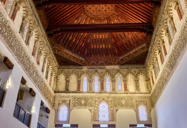 Toledo Spanje Juni 2022 Plafond Westelijke Muur Van Transito Synagoge — Stockfoto