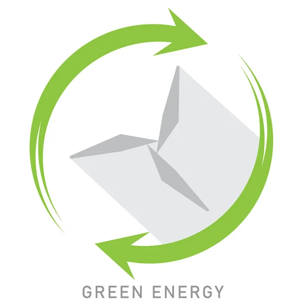 Logotipo Energia Eólica Conceito Energia Verde Turbina Eólica Símbolo Design — Vetor de Stock