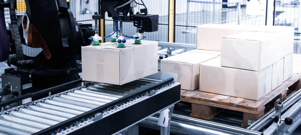 Smart Logistic Industry Industrial Autonomous Robot Loading Carton Conveyor Smart — Foto Stock