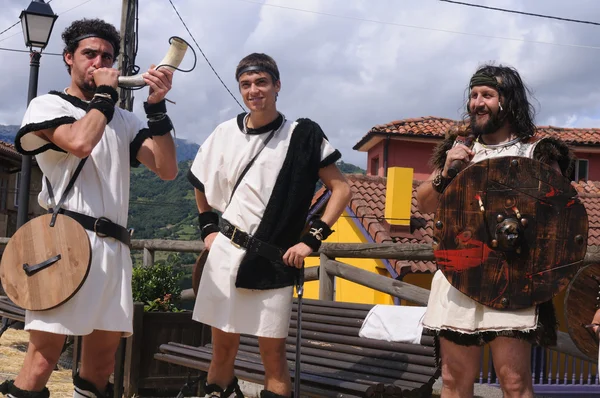 " Astur-romersk festival i La Carisa "CARABANZO Asturias SPANIEN . - Stock-foto