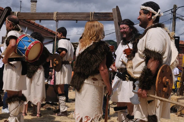 " Astur-romersk festival i La Carisa "CARABANZO Asturias SPANIEN . - Stock-foto
