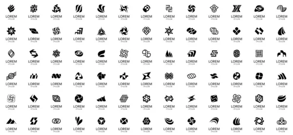 Zbiór Abstrakcyjnych Logo Geometryczne Abstrakcyjne Logo Projekt Ikony — Wektor stockowy