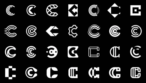 Coleção Logotipos Abstratos Com Letra Logótipos Abstratos Geométricos Design Ícones —  Vetores de Stock