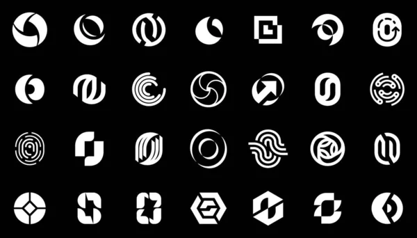 Colección Logos Abstractos Con Letra Logotipos Abstractos Geométricos Diseño Iconos — Archivo Imágenes Vectoriales