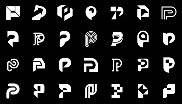 Коллекция Абстрактных Логотипов Буквой Геометрические Абстрактные Логотипы Дизайн Значков — стоковый вектор