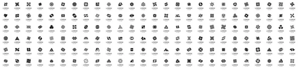 Sammlung Abstrakter Logos Geometrische Abstrakte Logos Symboldesign — Stockvektor