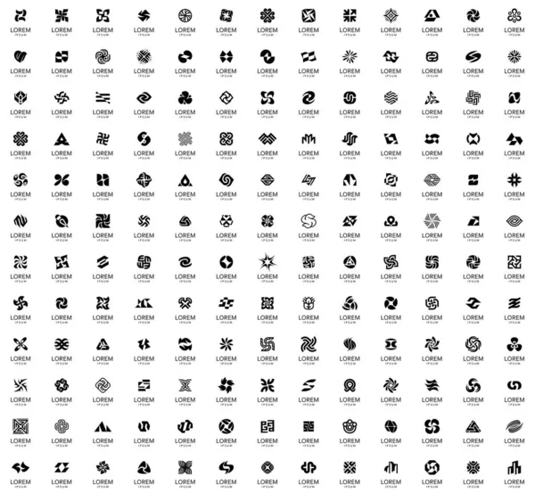 Αφηρημένη Συλλογή Λογοτύπων Γεωμετρικά Αφηρημένα Λογότυπα Σχεδιασμός Εικονιδίων — Διανυσματικό Αρχείο