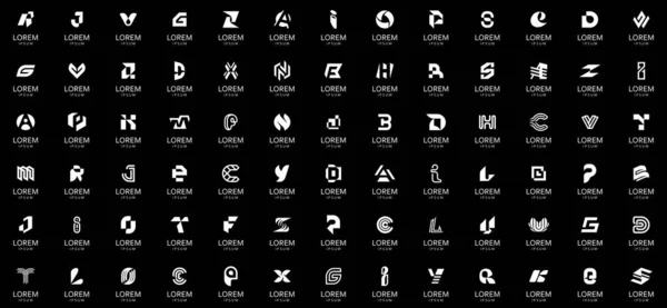 Coleção Logotipos Abstratos Com Letras Logótipos Geométricos Abstratos Design Ícones —  Vetores de Stock