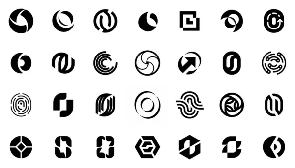 Αφηρημένη Συλλογή Λογοτύπων Γράμμα Γεωμετρικά Αφηρημένα Λογότυπα Σχεδιασμός Εικονιδίων — Διανυσματικό Αρχείο