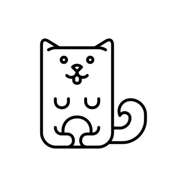 Köpek ikonu. Simge tasarımı. Şablon elementleri Düz biçim